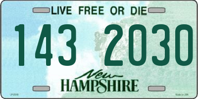 NH license plate 1432030