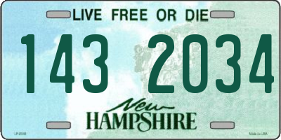 NH license plate 1432034