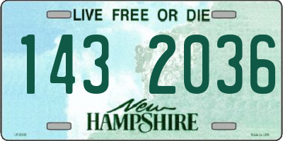 NH license plate 1432036