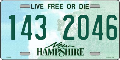 NH license plate 1432046