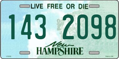 NH license plate 1432098