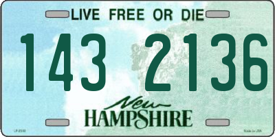 NH license plate 1432136