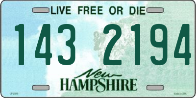 NH license plate 1432194