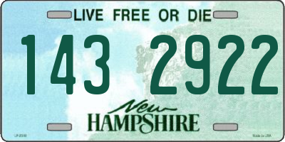NH license plate 1432922