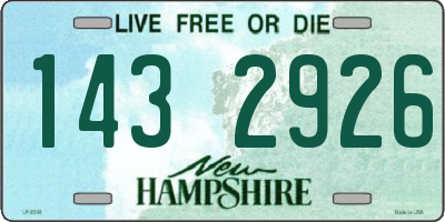 NH license plate 1432926