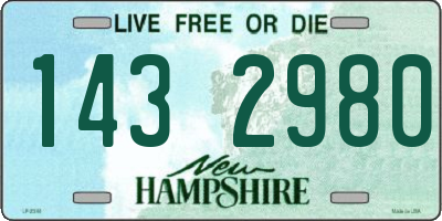 NH license plate 1432980