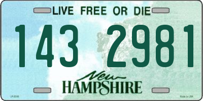 NH license plate 1432981