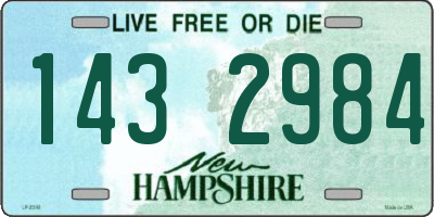 NH license plate 1432984