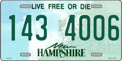 NH license plate 1434006
