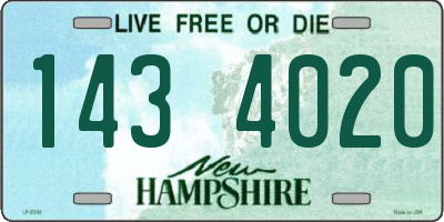 NH license plate 1434020
