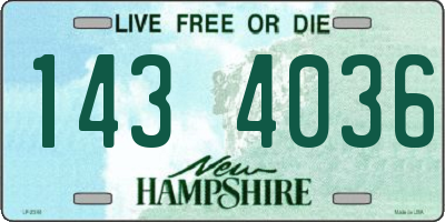 NH license plate 1434036