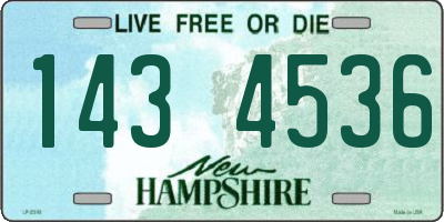 NH license plate 1434536