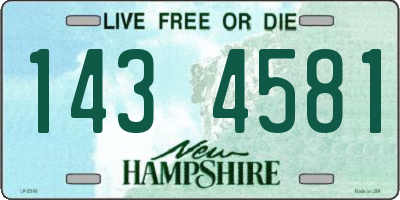NH license plate 1434581