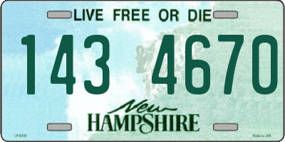 NH license plate 1434670