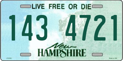 NH license plate 1434721