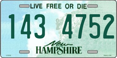 NH license plate 1434752