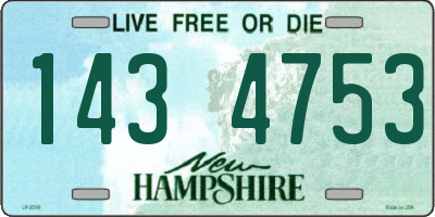 NH license plate 1434753