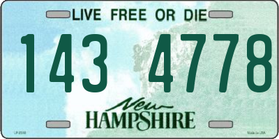 NH license plate 1434778