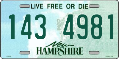 NH license plate 1434981