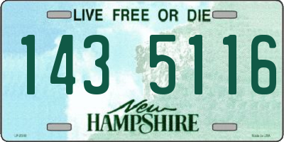 NH license plate 1435116