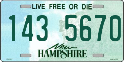 NH license plate 1435670