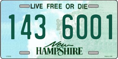 NH license plate 1436001