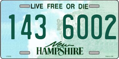 NH license plate 1436002