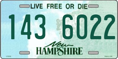 NH license plate 1436022