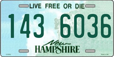 NH license plate 1436036