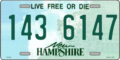 NH license plate 1436147