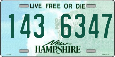 NH license plate 1436347