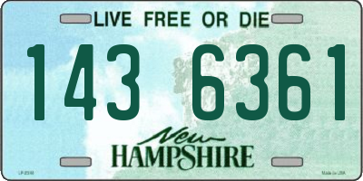 NH license plate 1436361