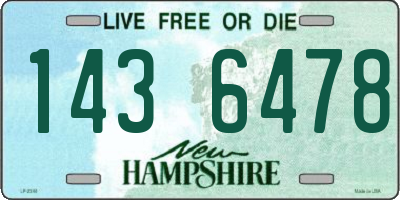 NH license plate 1436478