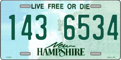 NH license plate 1436534