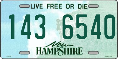 NH license plate 1436540