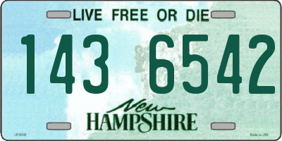 NH license plate 1436542