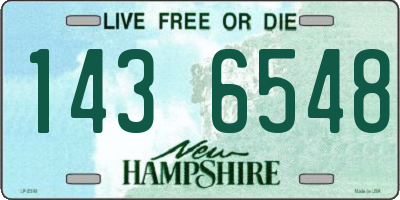 NH license plate 1436548