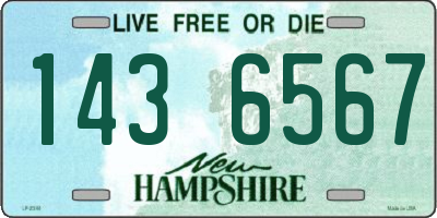 NH license plate 1436567