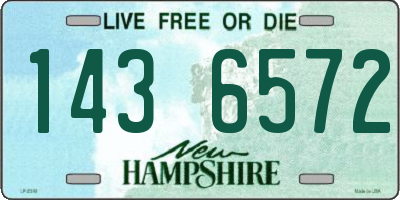 NH license plate 1436572