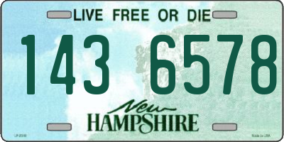 NH license plate 1436578