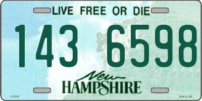 NH license plate 1436598