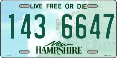 NH license plate 1436647