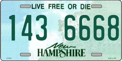 NH license plate 1436668
