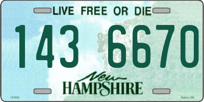 NH license plate 1436670