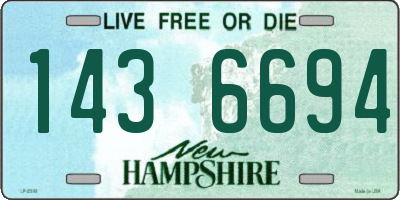 NH license plate 1436694