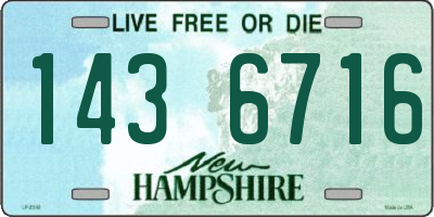 NH license plate 1436716