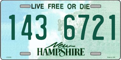 NH license plate 1436721