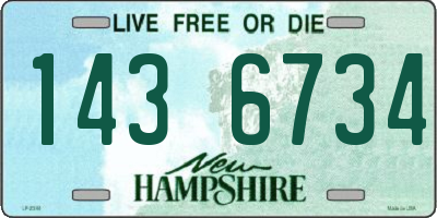 NH license plate 1436734