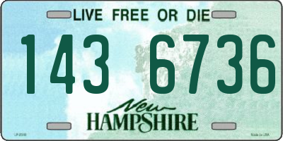NH license plate 1436736