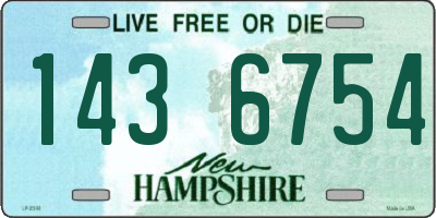 NH license plate 1436754